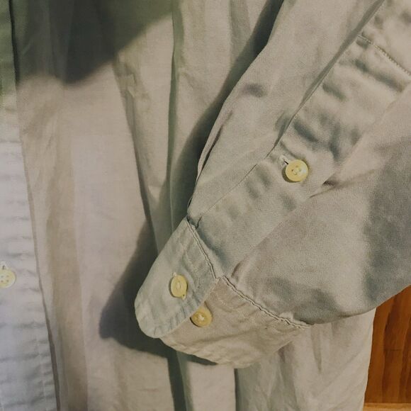 Ralph Lauren Yarmouth Blue Chambray Long Sleeve Button Down Mens 17.5 Polo Shirt - Picture 6 of 10